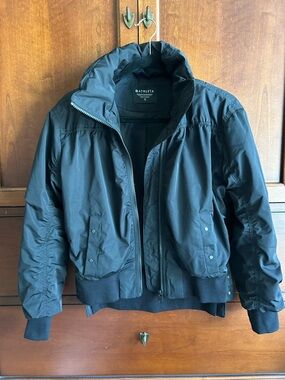 Athleta Black Quilted Bomber Jacket Women’s size XS